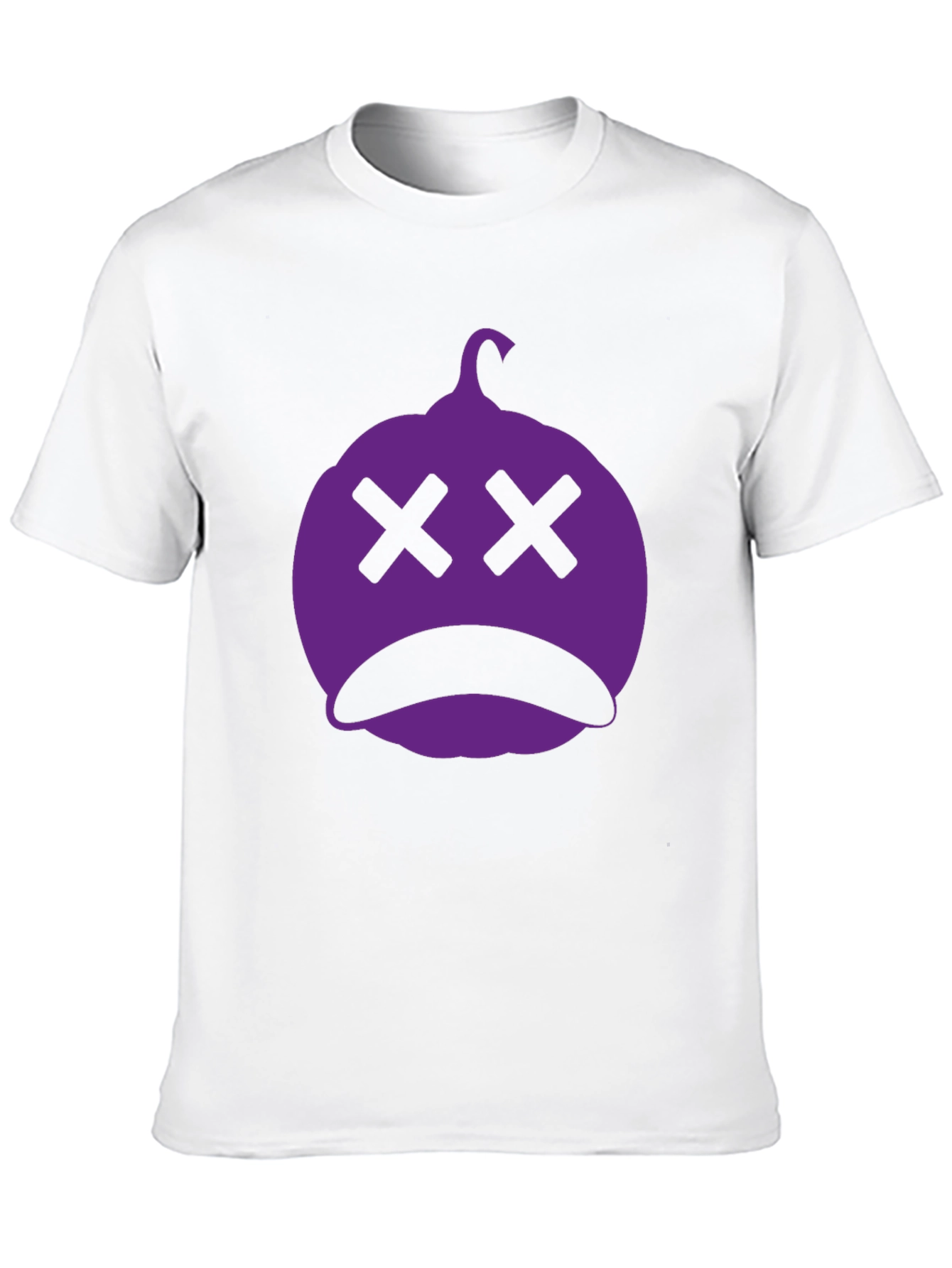 Spooky Purple Pumpkin Face Black T-Shirt