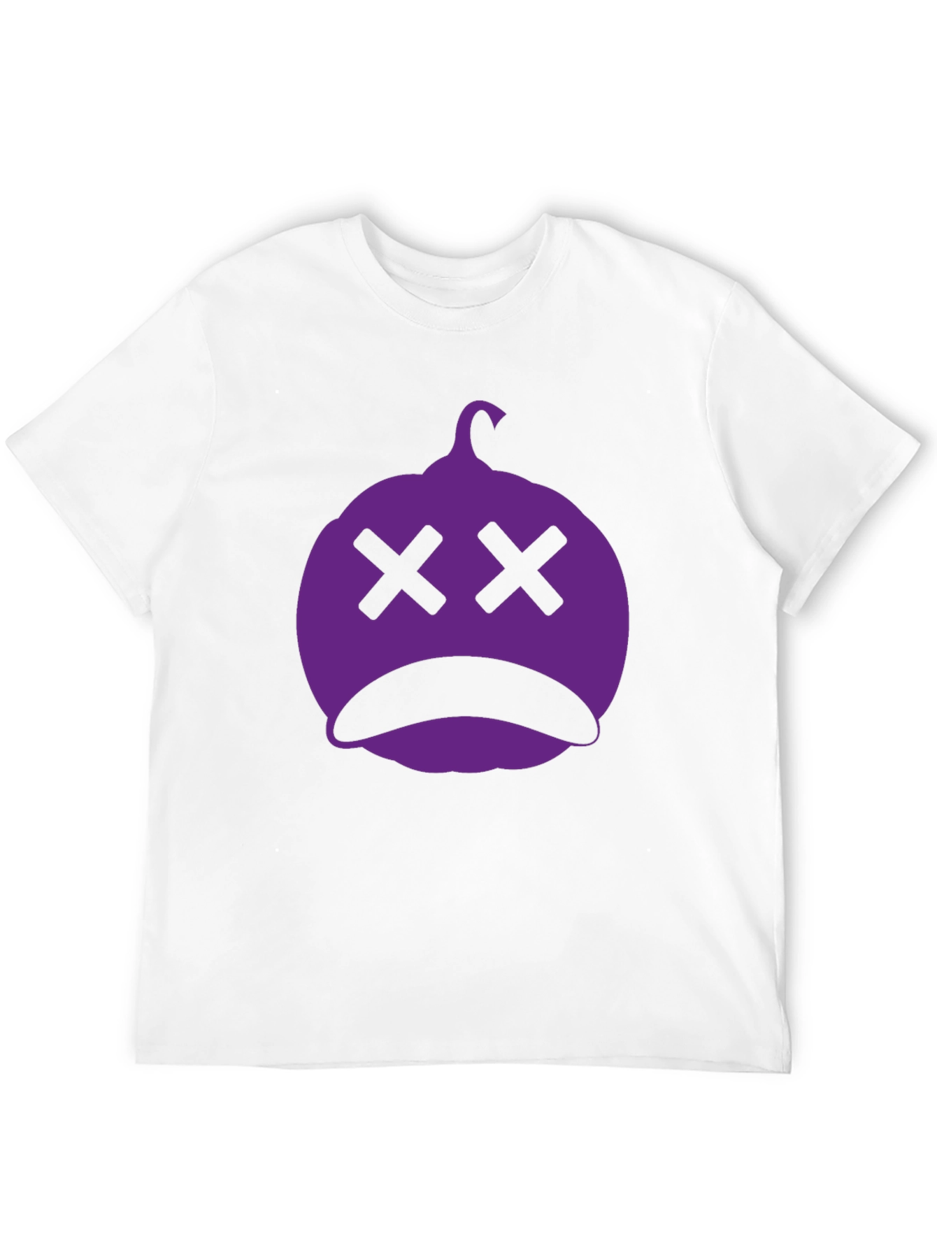 Spooky Purple Pumpkin Face Black T-Shirt