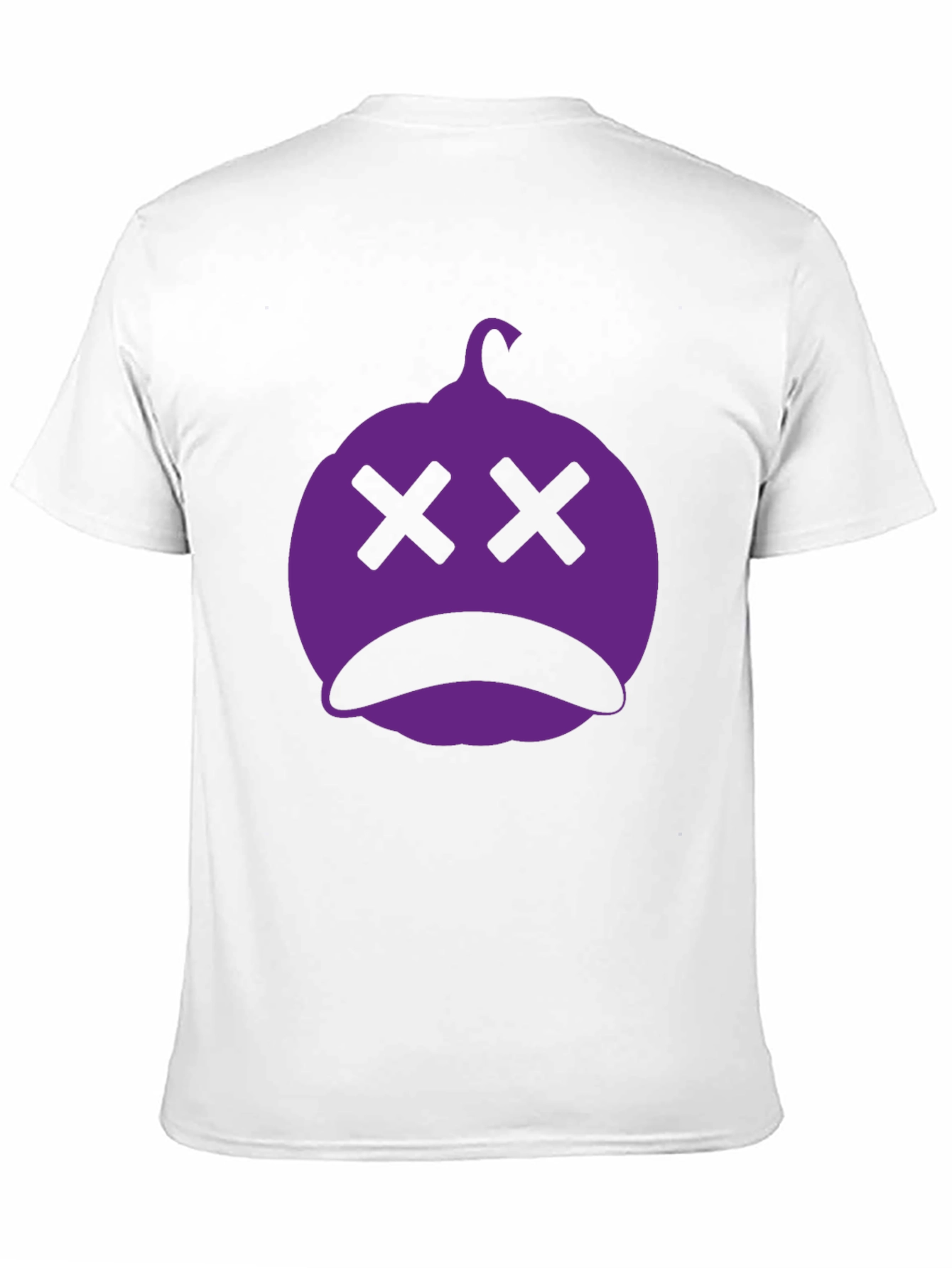 Spooky Purple Pumpkin Face Black T-Shirt