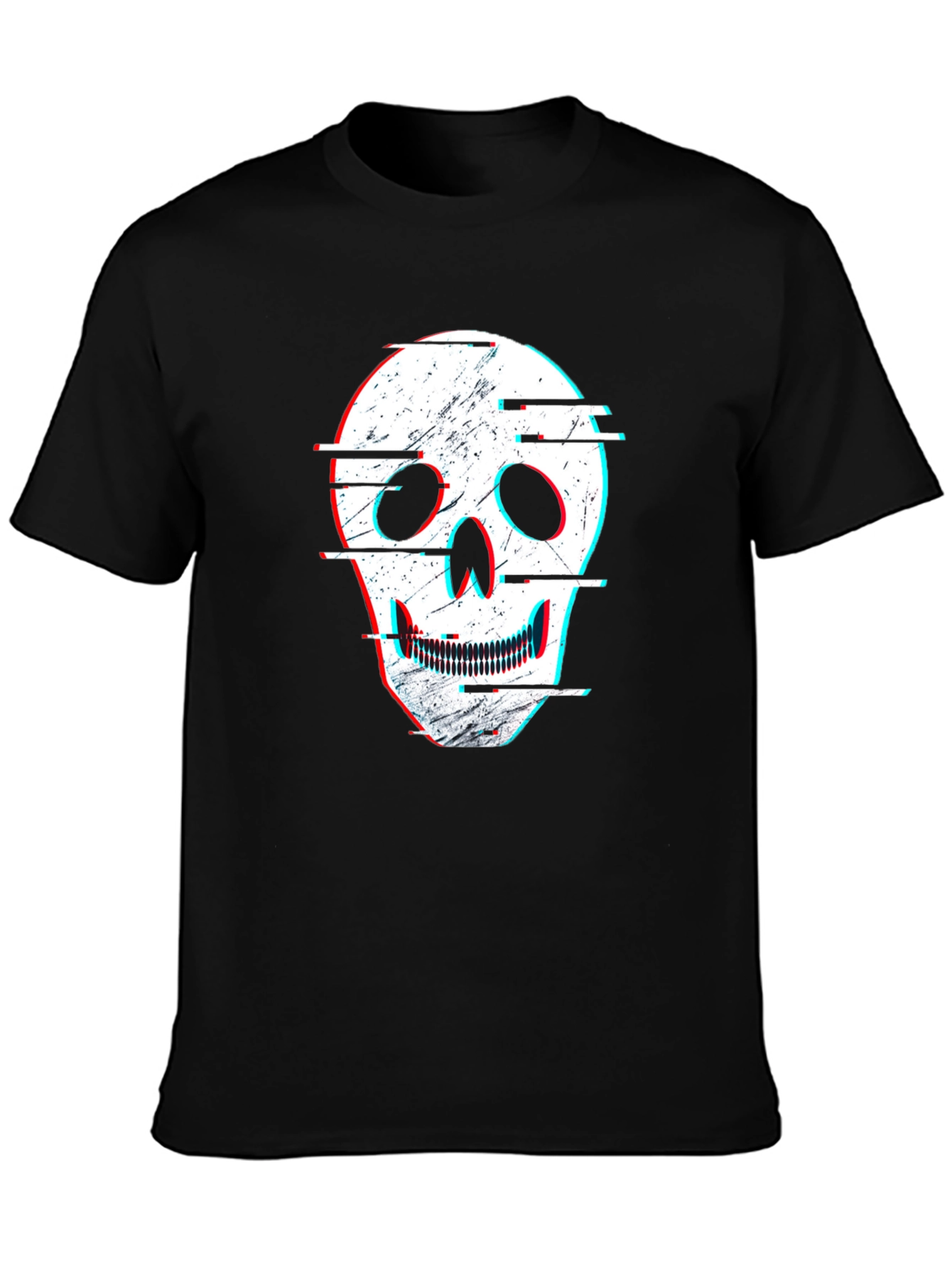 Glitch Skull Graphic Tee - Modern Streetwear