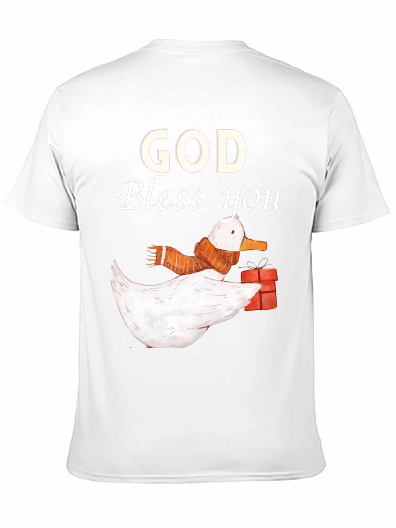 God Bless You Duck with Scarf Graphic Tee