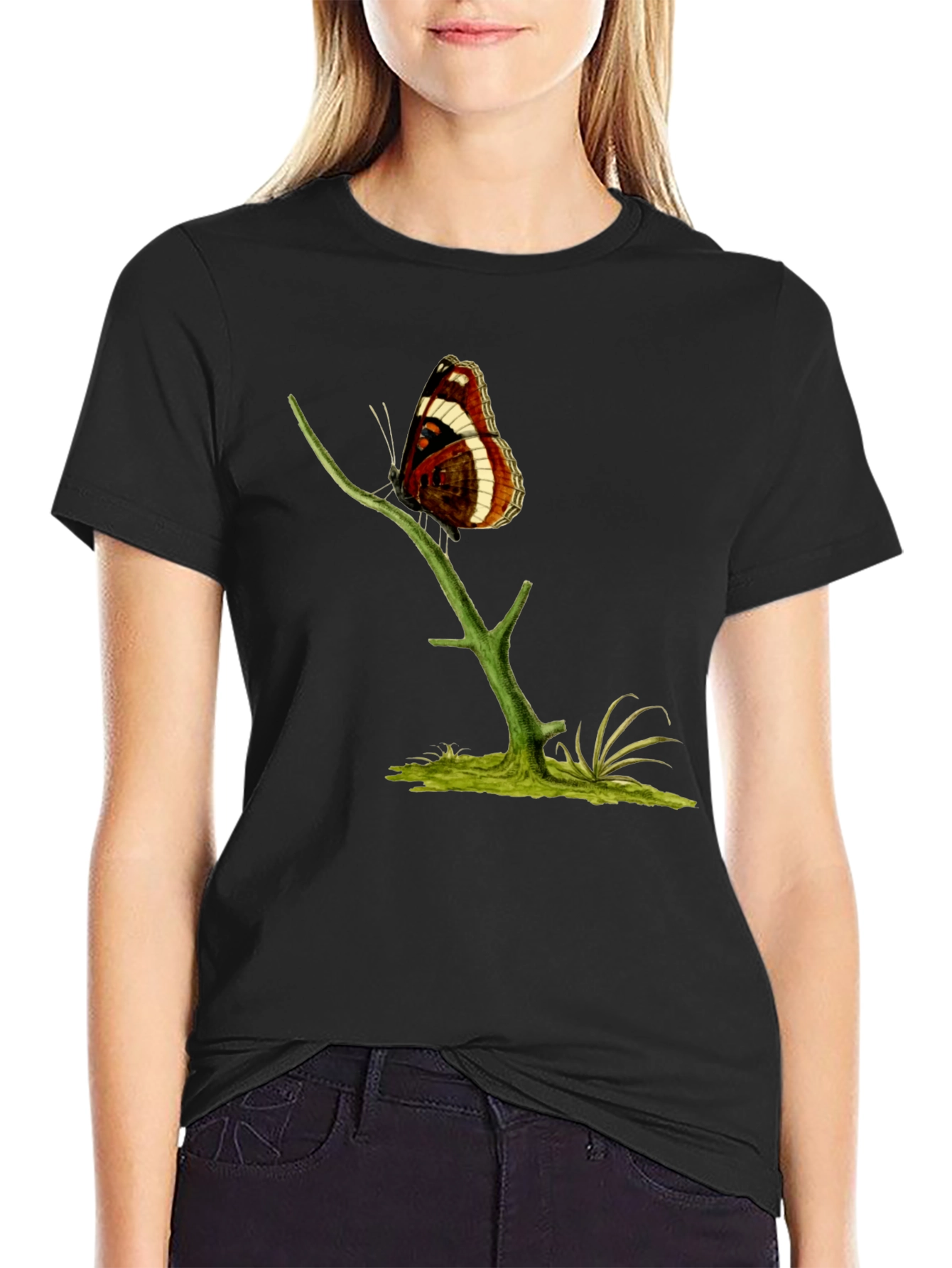 Butterfly Branch Graphic T-Shirt