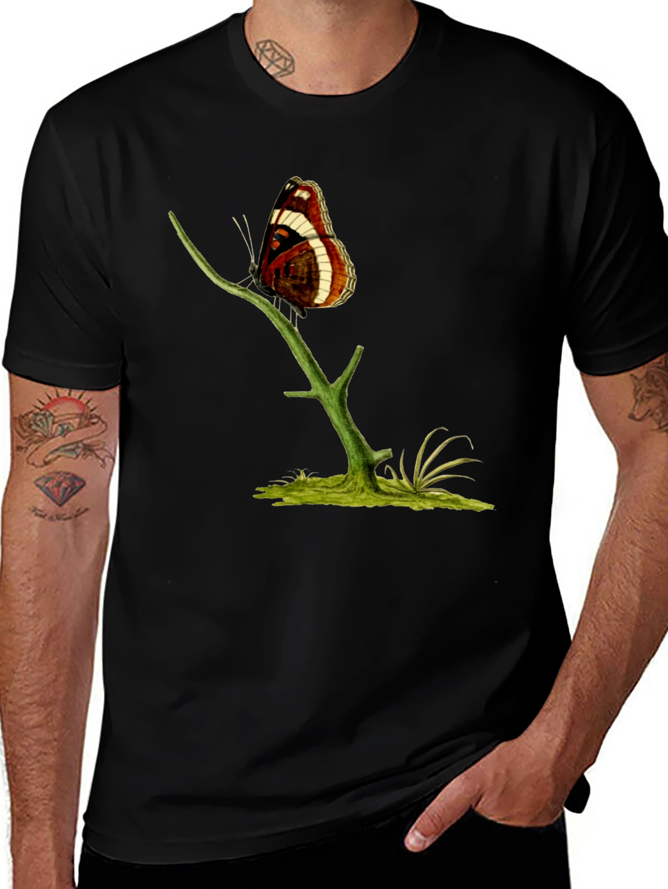 Butterfly Branch Graphic T-Shirt