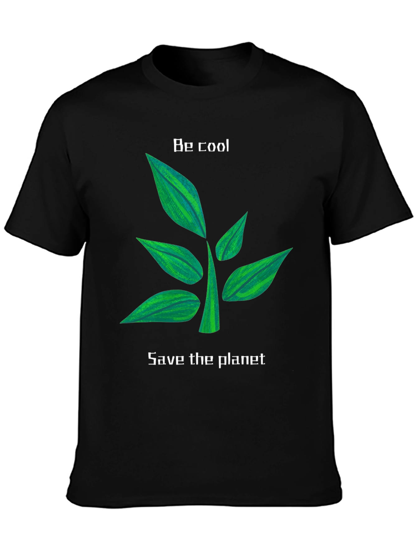 Eco-Friendly Black T-Shirt: Be Cool Save the Planet