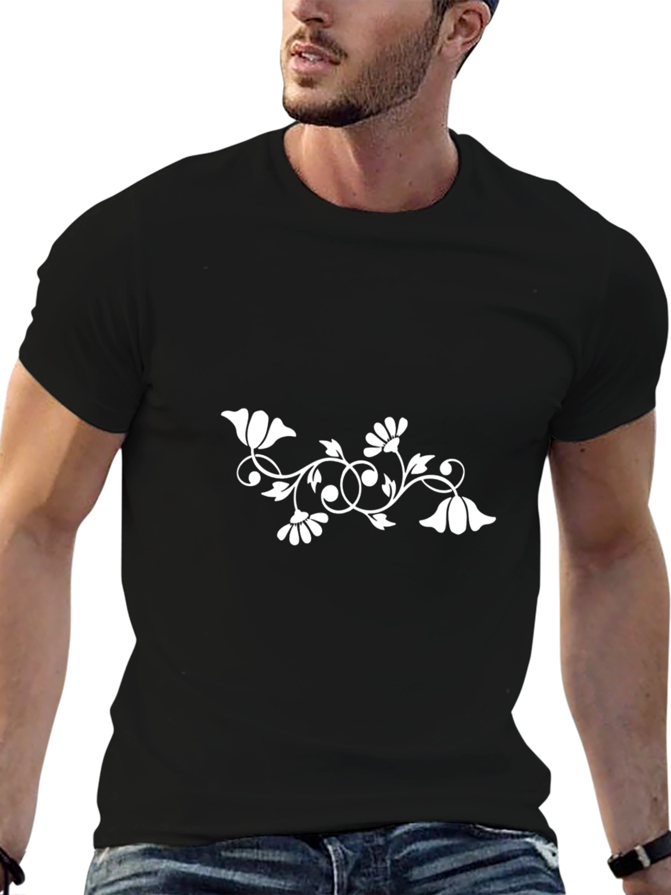 Black Floral Graphic T-Shirt