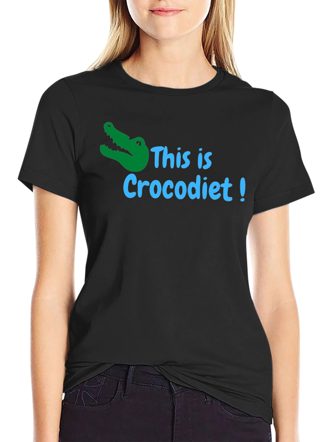 Crocodiet Funny T-Shirt - Black Cotton Tee