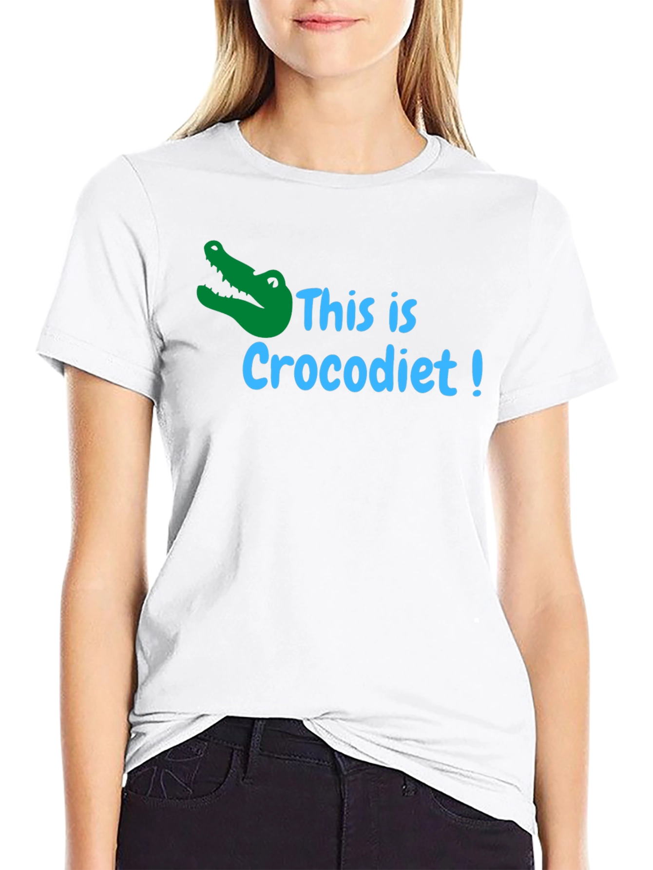 Crocodiet Funny T-Shirt - Black Cotton Tee