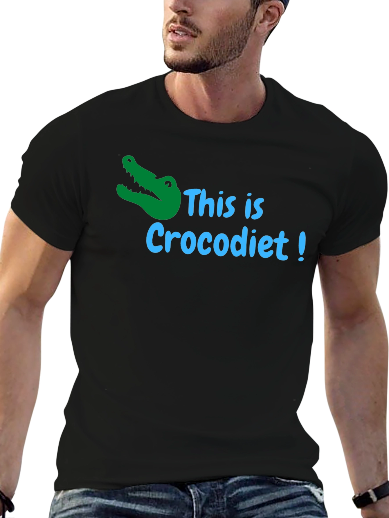 Crocodiet Funny T-Shirt - Black Cotton Tee