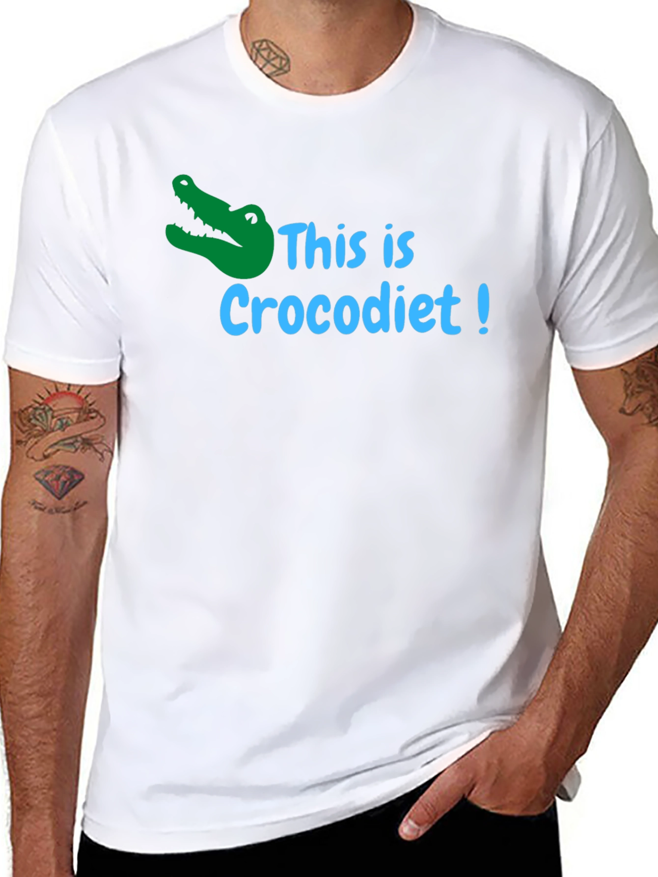Crocodiet Funny T-Shirt - Black Cotton Tee