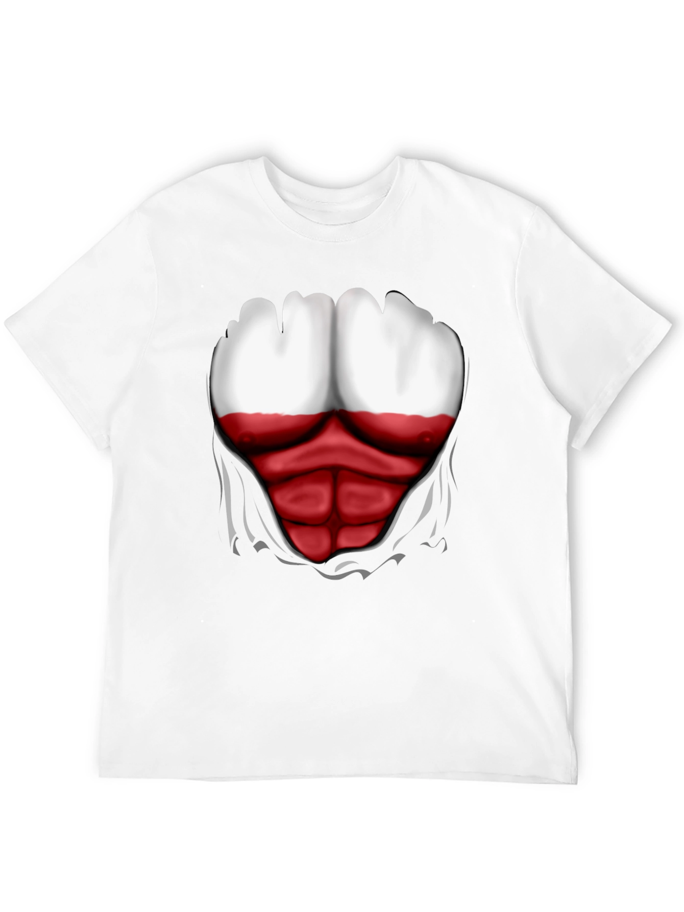Poland Flag Chest Print Mens Black T-Shirt