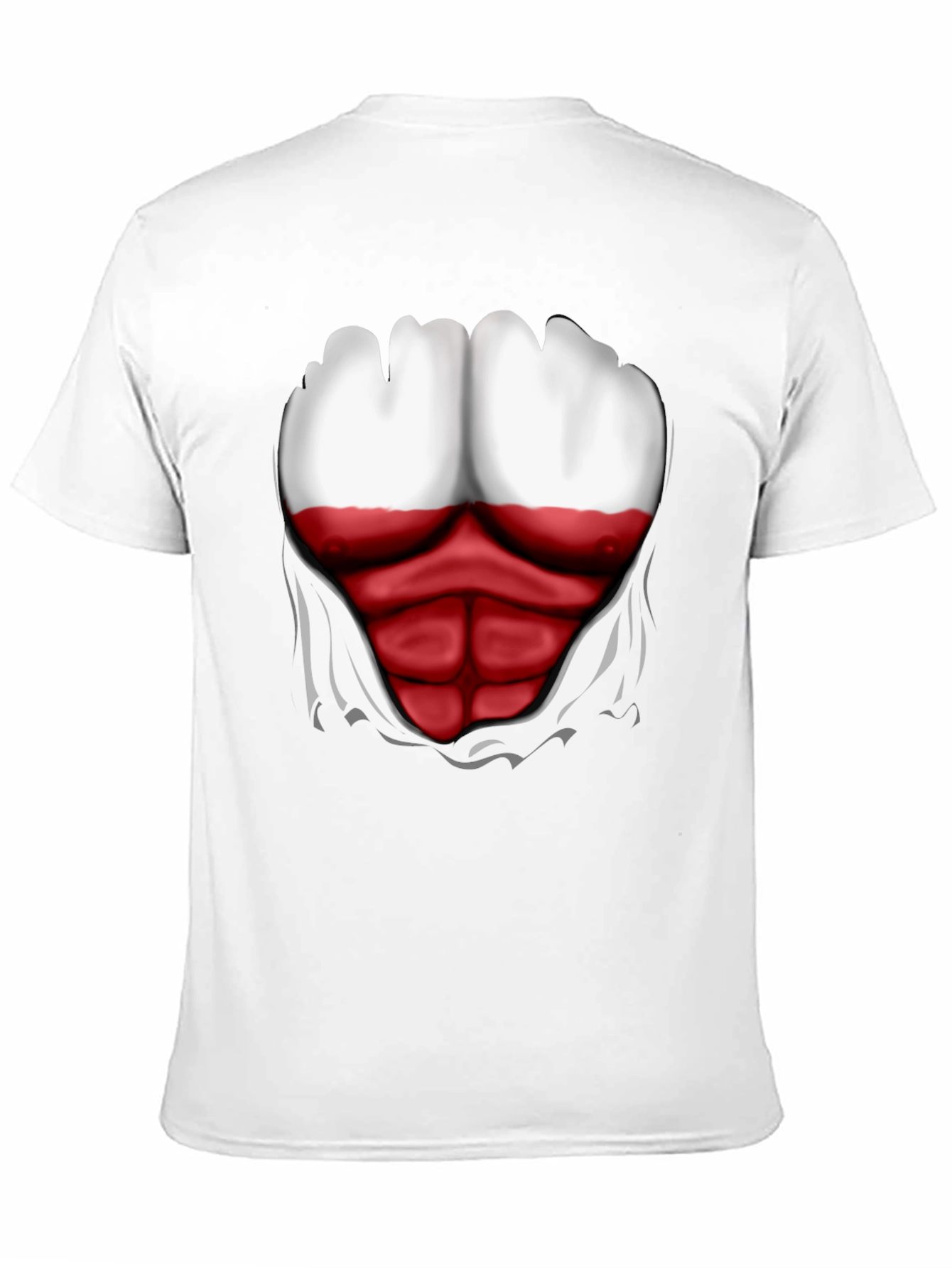 Poland Flag Chest Print Mens Black T-Shirt