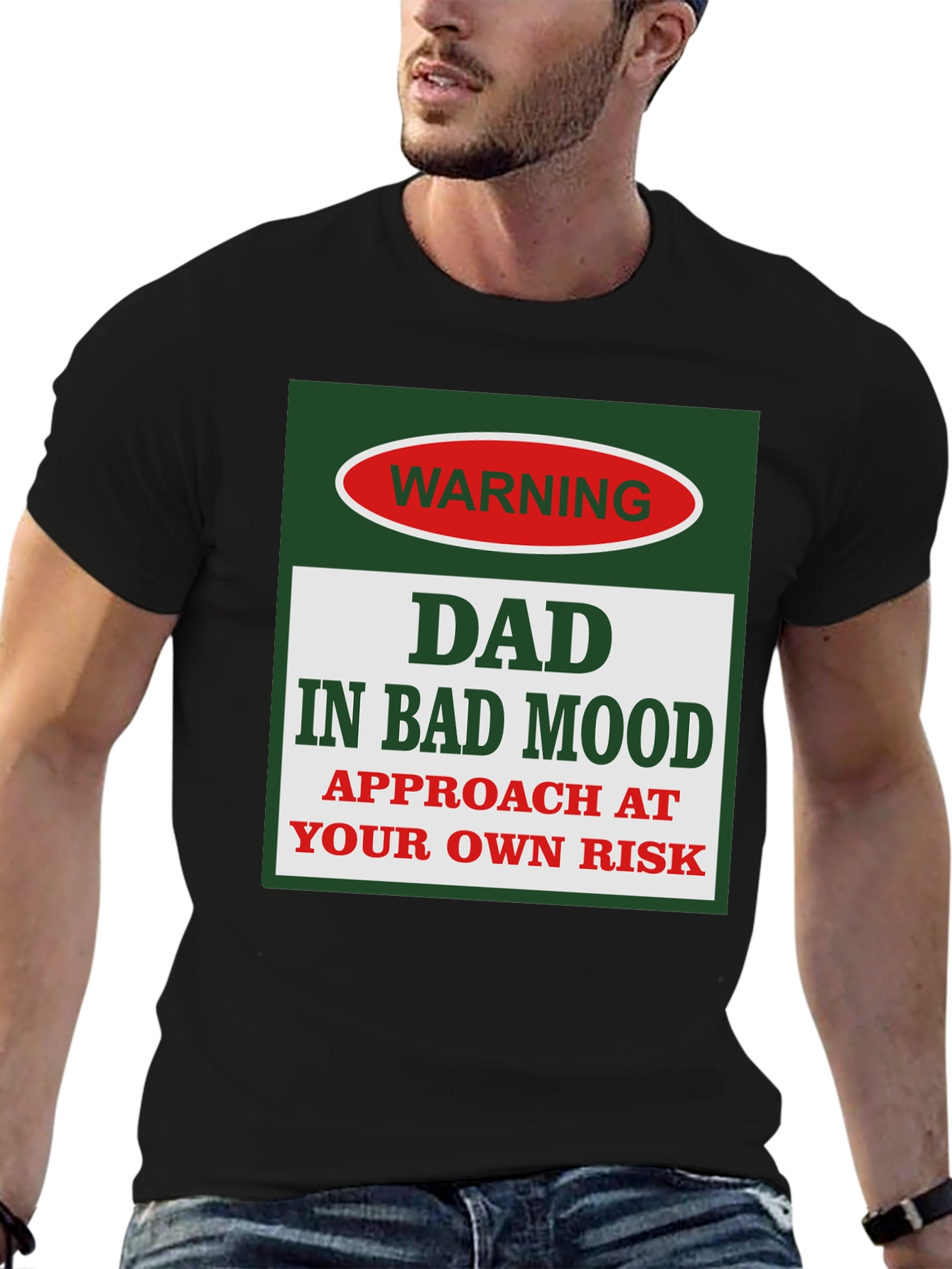 Warning: Dad in Bad Mood Graphic T-Shirt