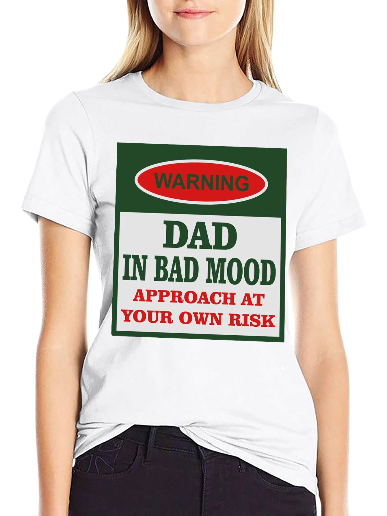 Warning: Dad in Bad Mood Graphic T-Shirt