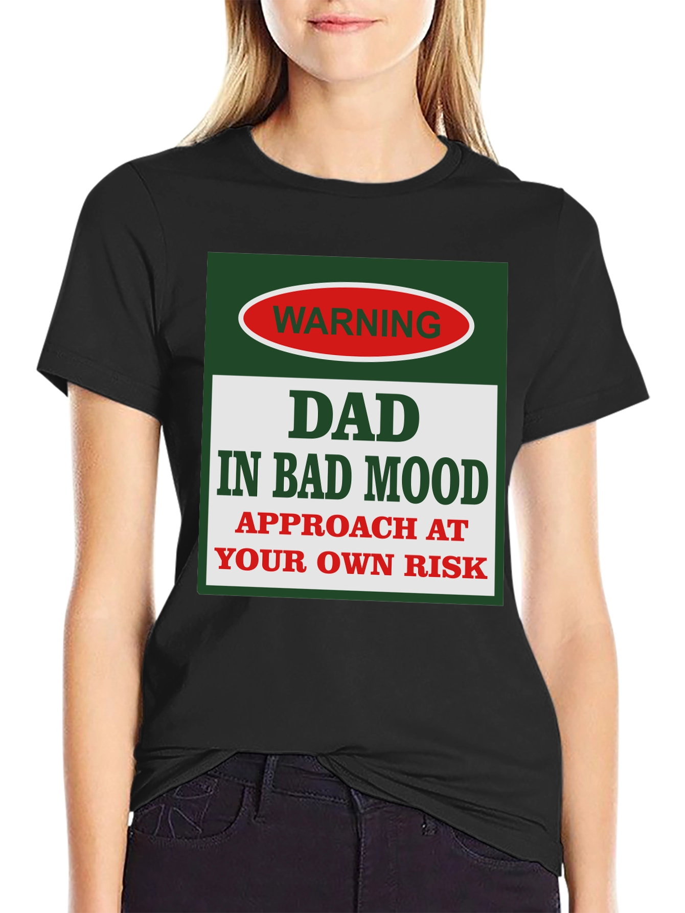 Warning: Dad in Bad Mood Graphic T-Shirt