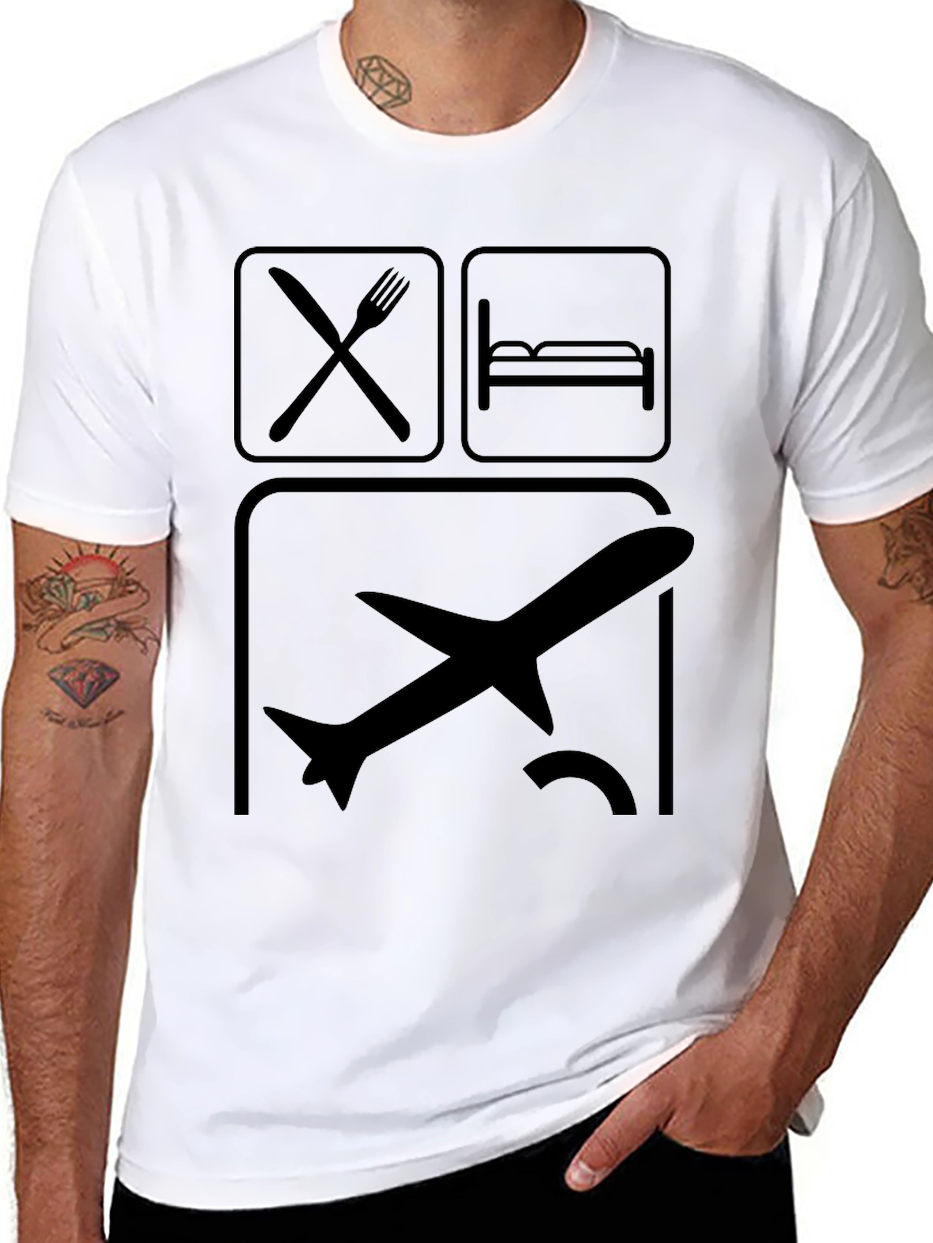 Eat Sleep Fly Black T-Shirt