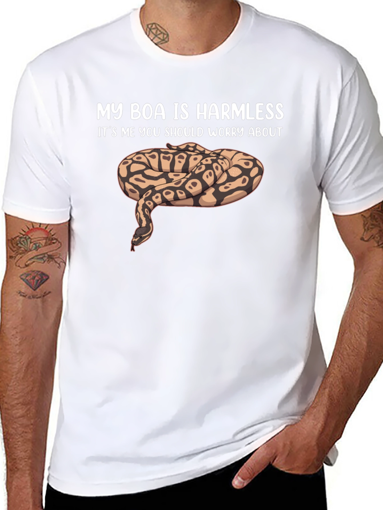 My Boa Is Harmless Funny Snake Lover T-Shirt