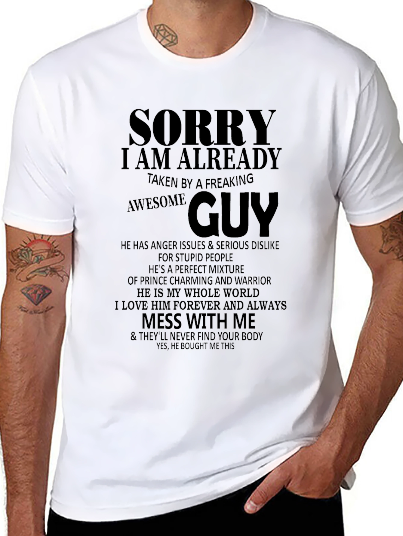 Sorry Taken by Freaking Awesome Guy T-Shirt
