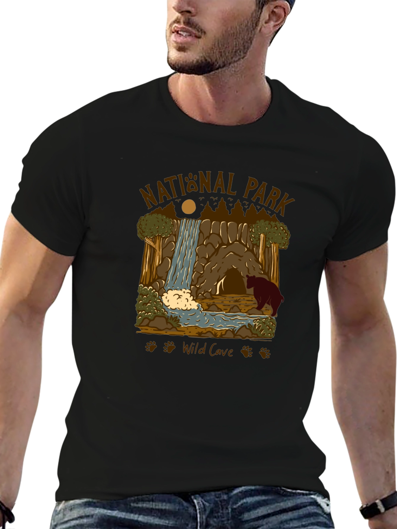 National Park Wild Cave Black T-Shirt