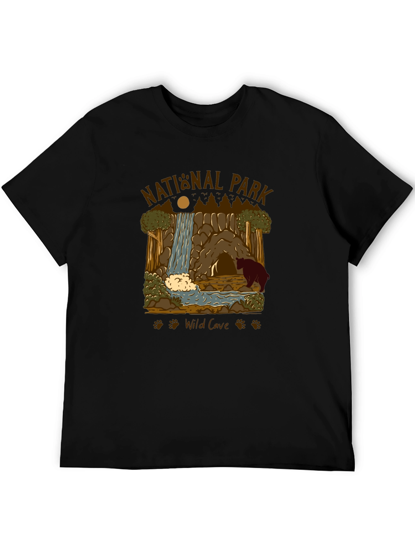 National Park Wild Cave Black T-Shirt