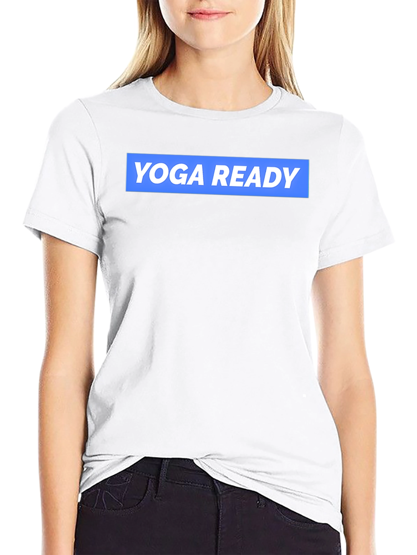 Yoga Ready Black Cotton Graphic Tee
