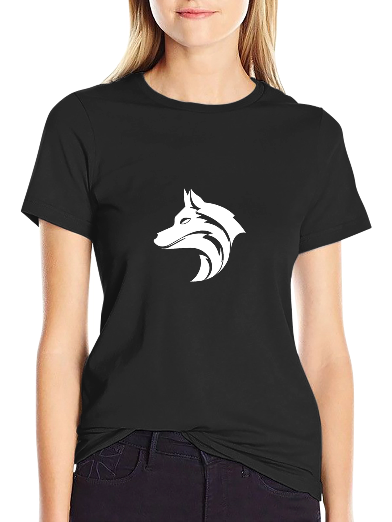 Black Wolf Graphic T-Shirt - Stylish Cotton Blend Tee