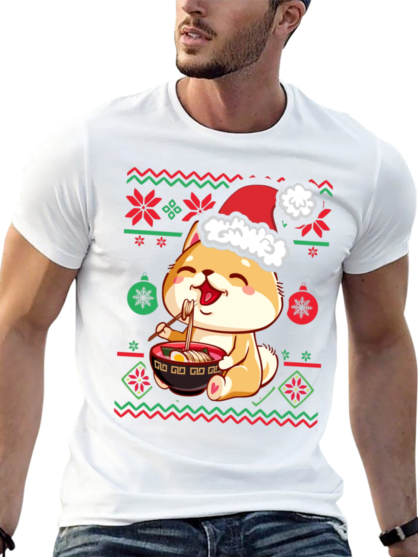 Shiba Inu Ramen Christmas T-Shirt
