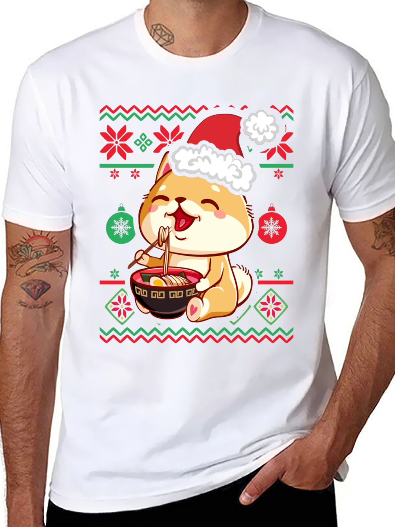 Shiba Inu Ramen Christmas T-Shirt