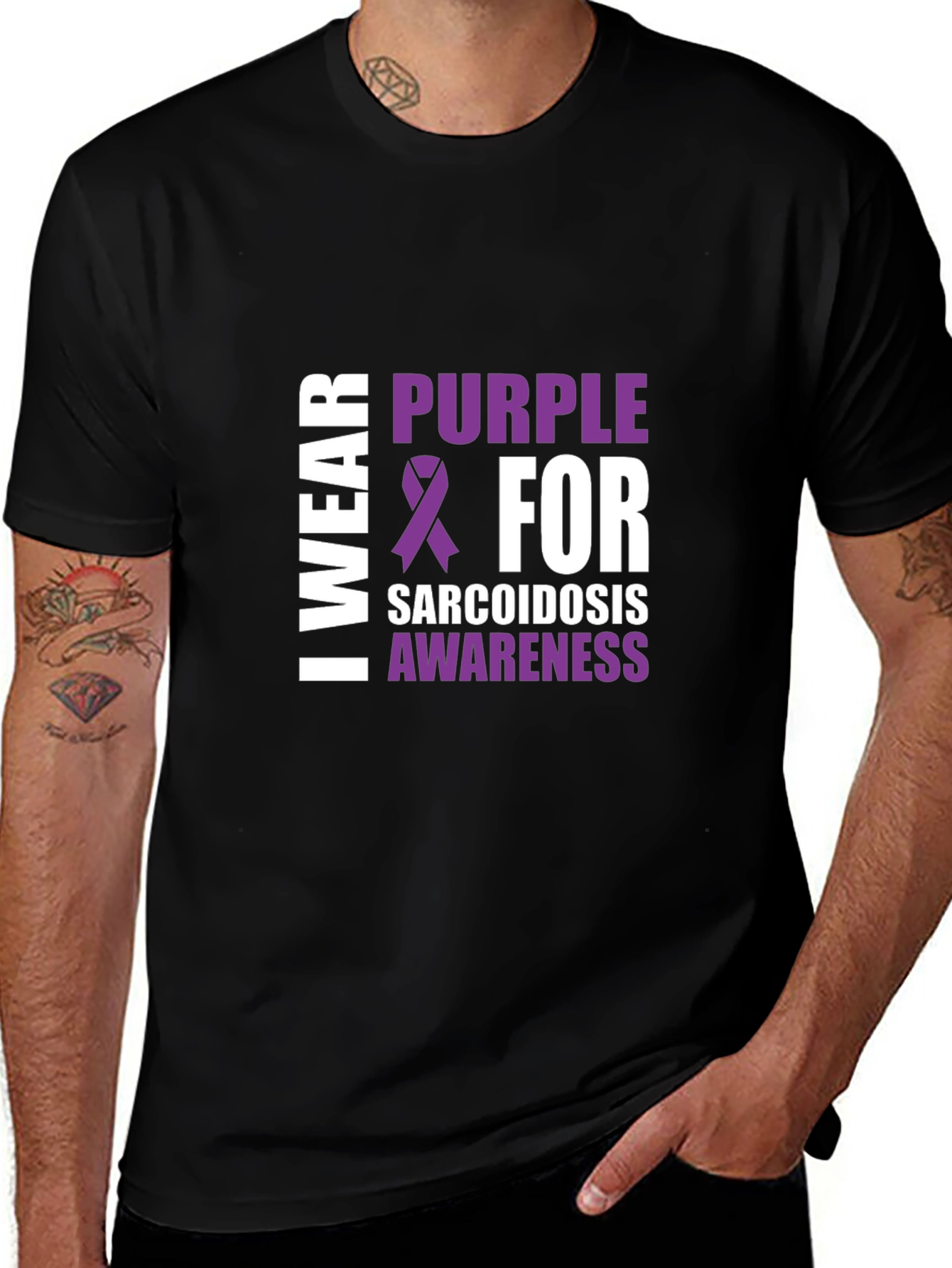 Sarcoidosis Awareness Purple Ribbon T-Shirt