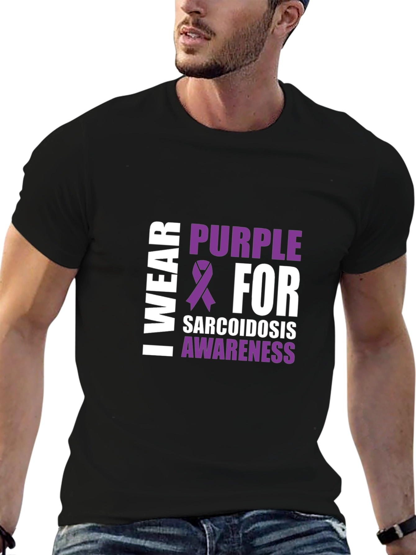Sarcoidosis Awareness Purple Ribbon T-Shirt