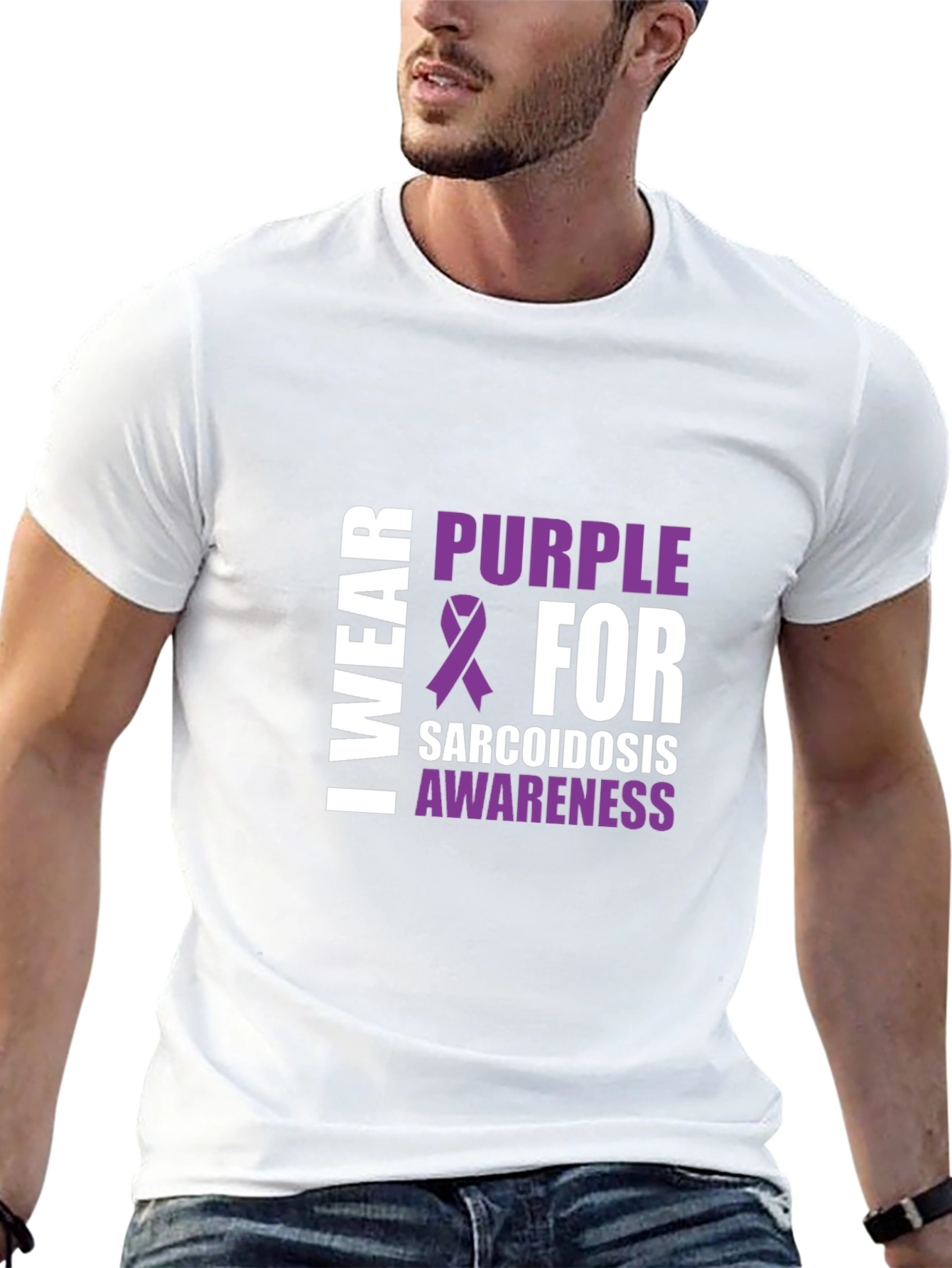 Sarcoidosis Awareness Purple Ribbon T-Shirt