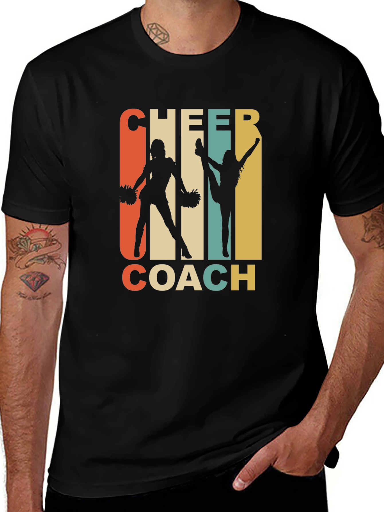 Cheer Coach Graphic T-Shirt - Retro Cheerleading Apparel