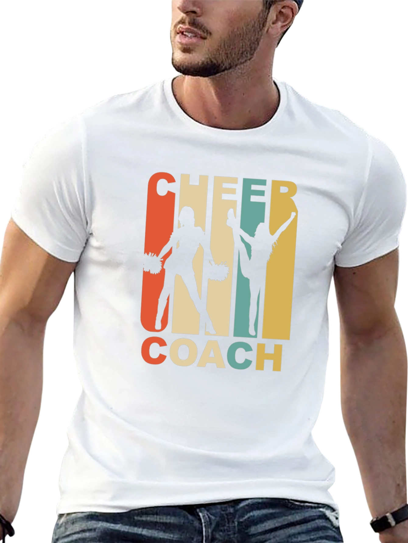 Cheer Coach Graphic T-Shirt - Retro Cheerleading Apparel