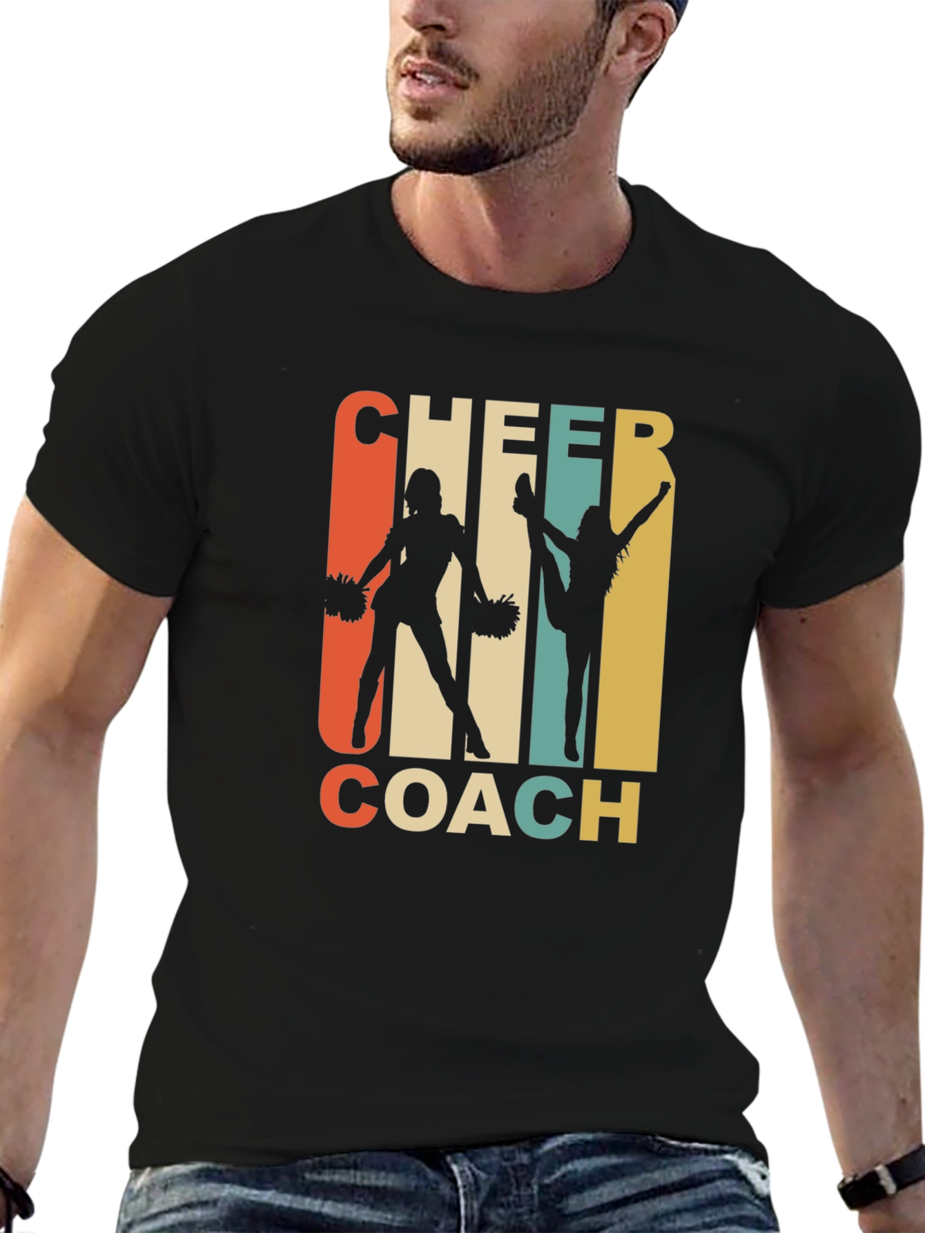 Cheer Coach Graphic T-Shirt - Retro Cheerleading Apparel