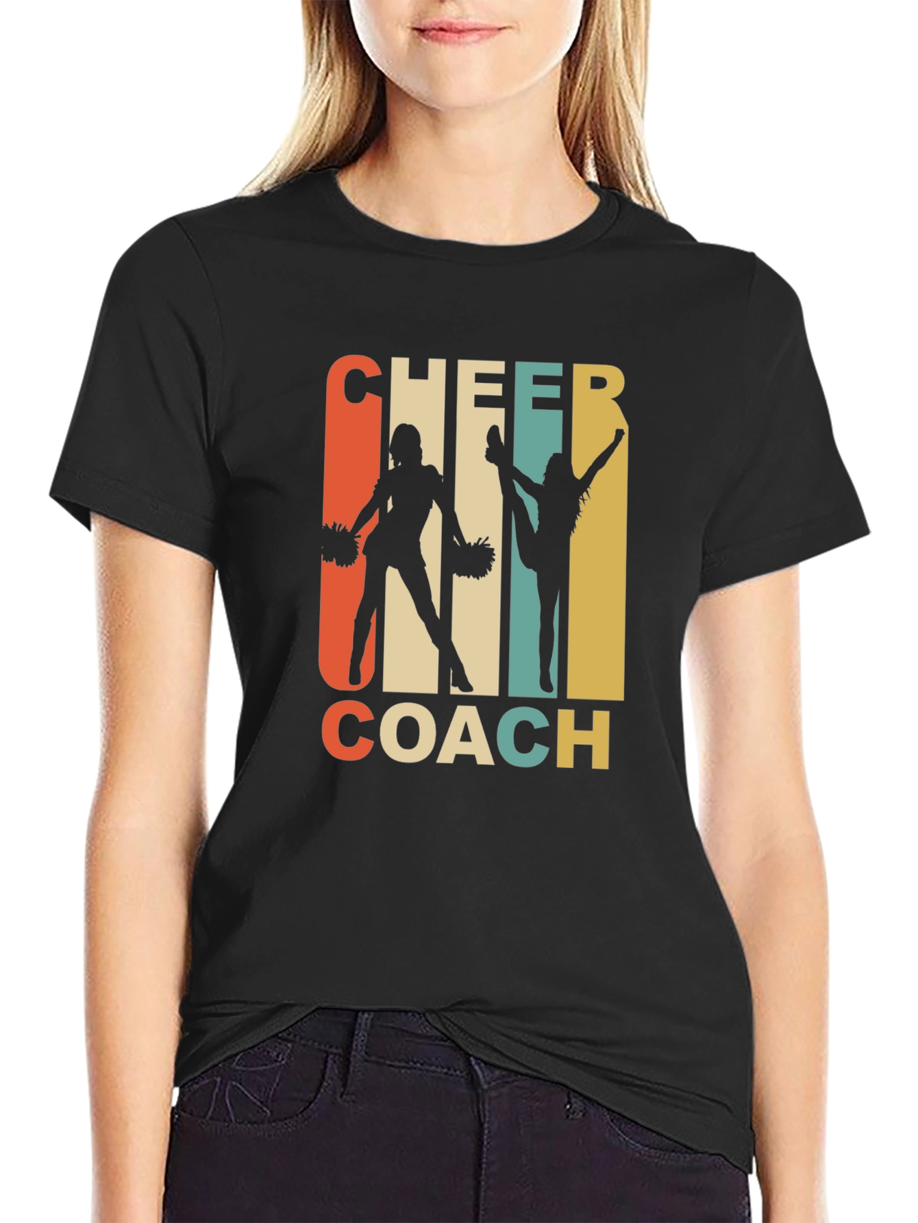 Cheer Coach Graphic T-Shirt - Retro Cheerleading Apparel