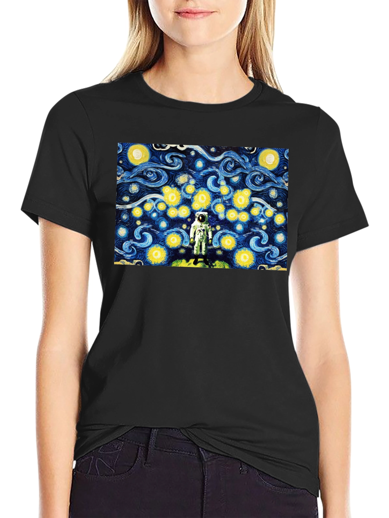 Astronaut Starry Night Graphic T-Shirt