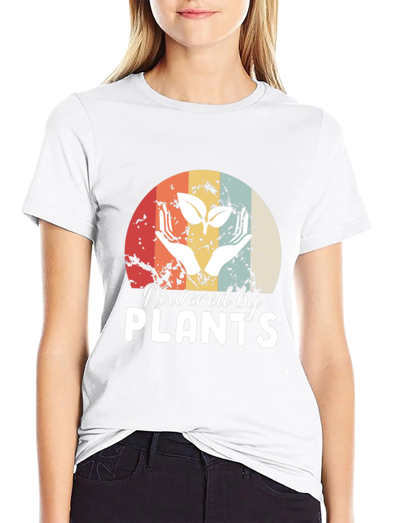 Powered by Plants T-Shirt - Retro Vegan Tee