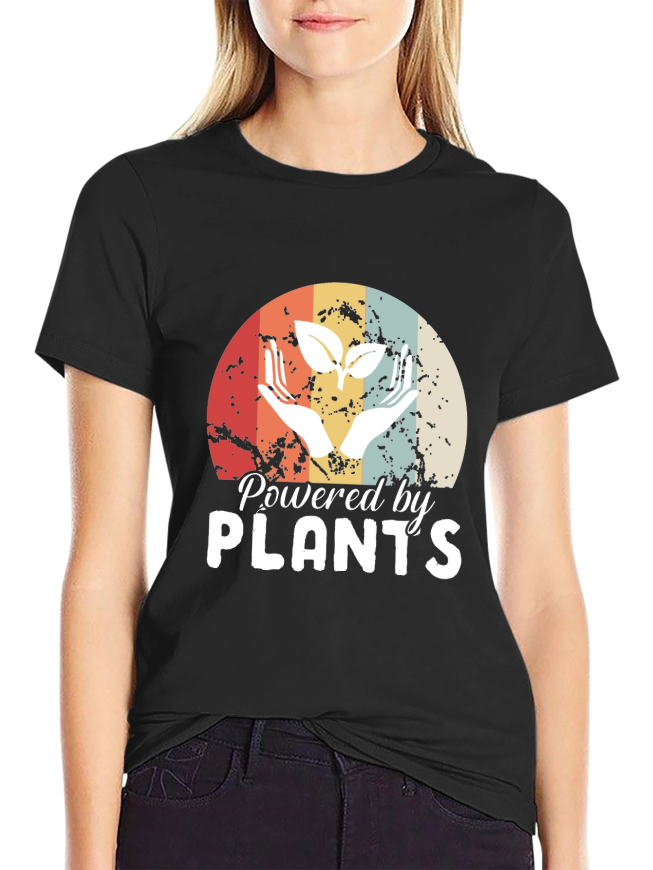 Powered by Plants T-Shirt - Retro Vegan Tee