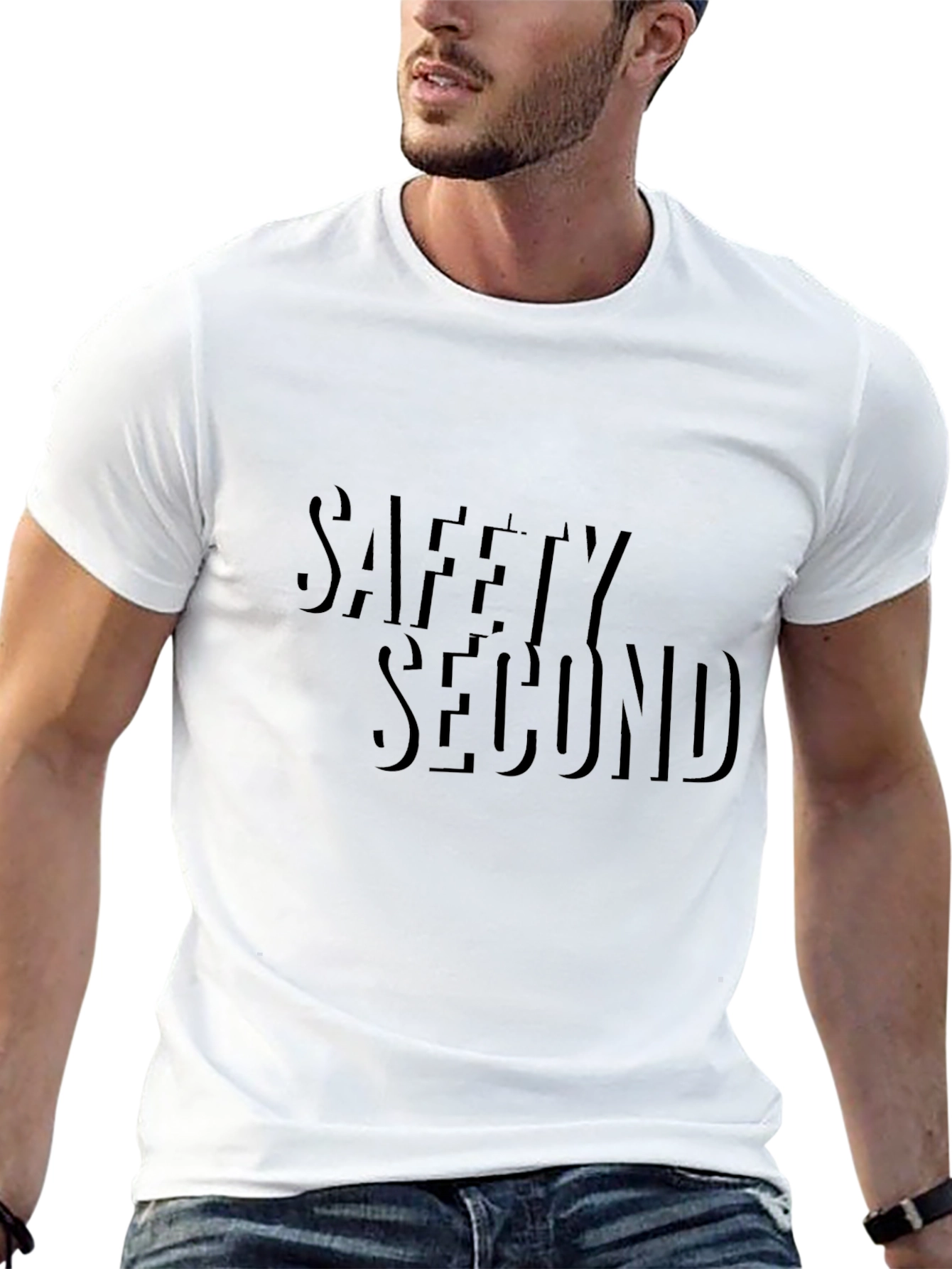 Mens Safety Second Black Crewneck T-Shirt