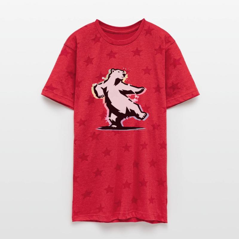 Dancing polar bear in stencil style