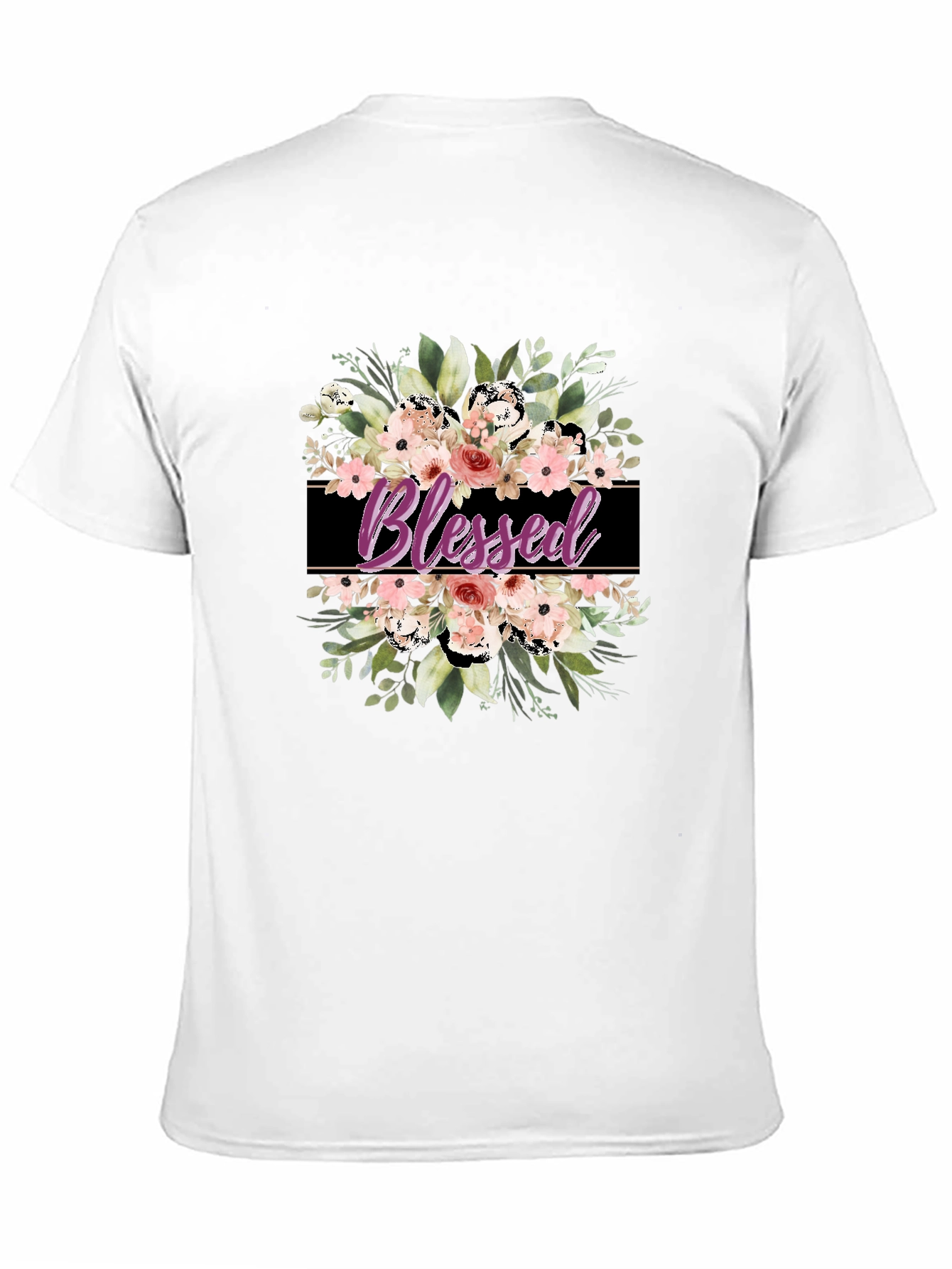 Blessed Floral Graphic T-Shirt - Black