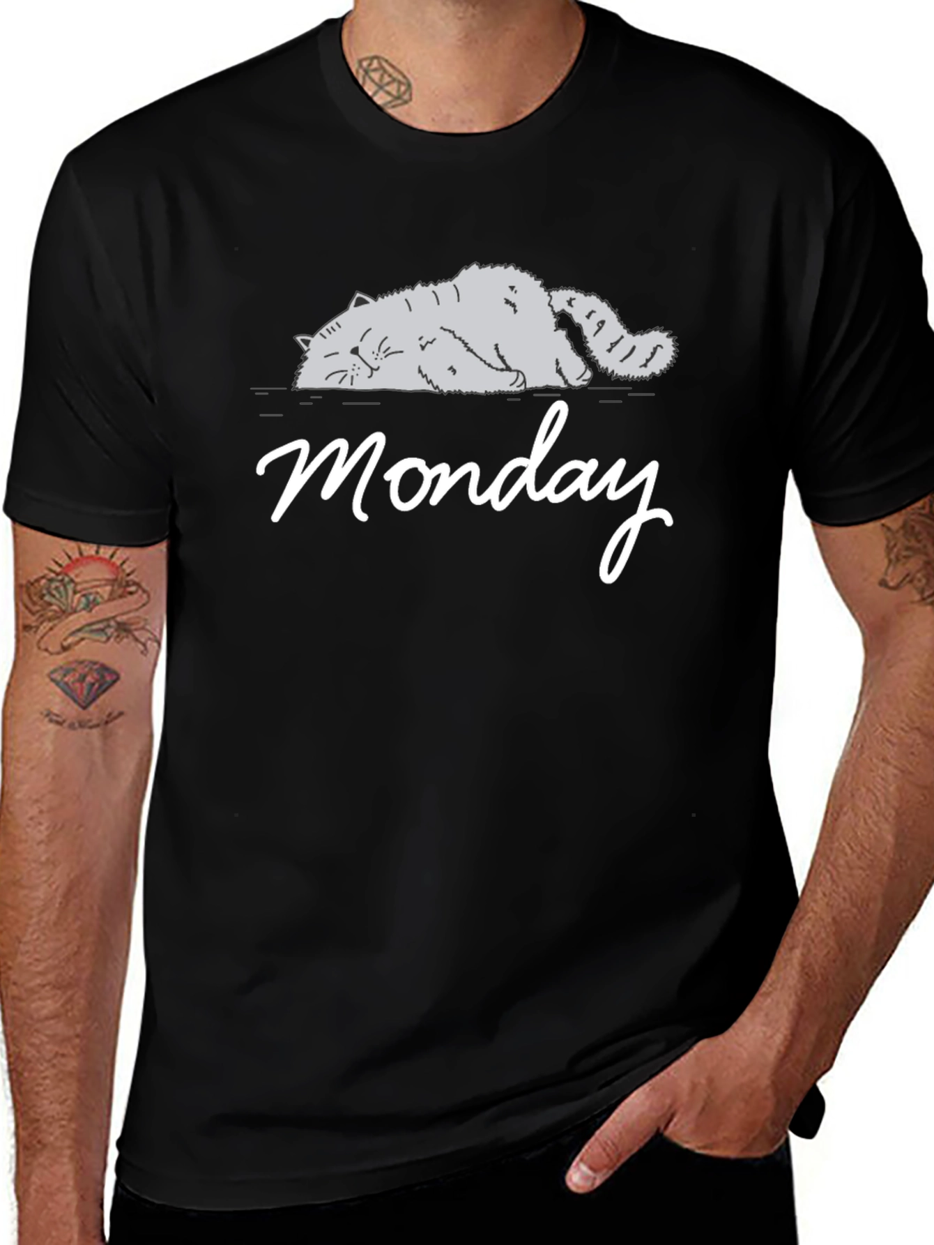 Lazy Monday Cat Graphic Tee