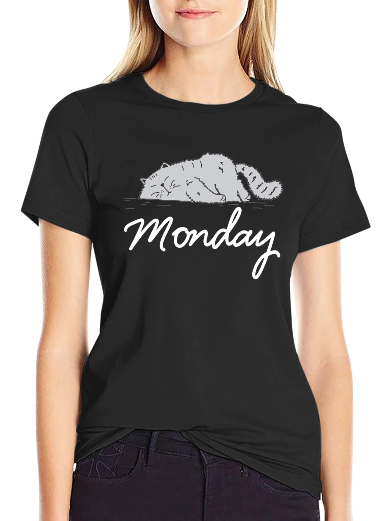 Lazy Monday Cat Graphic Tee