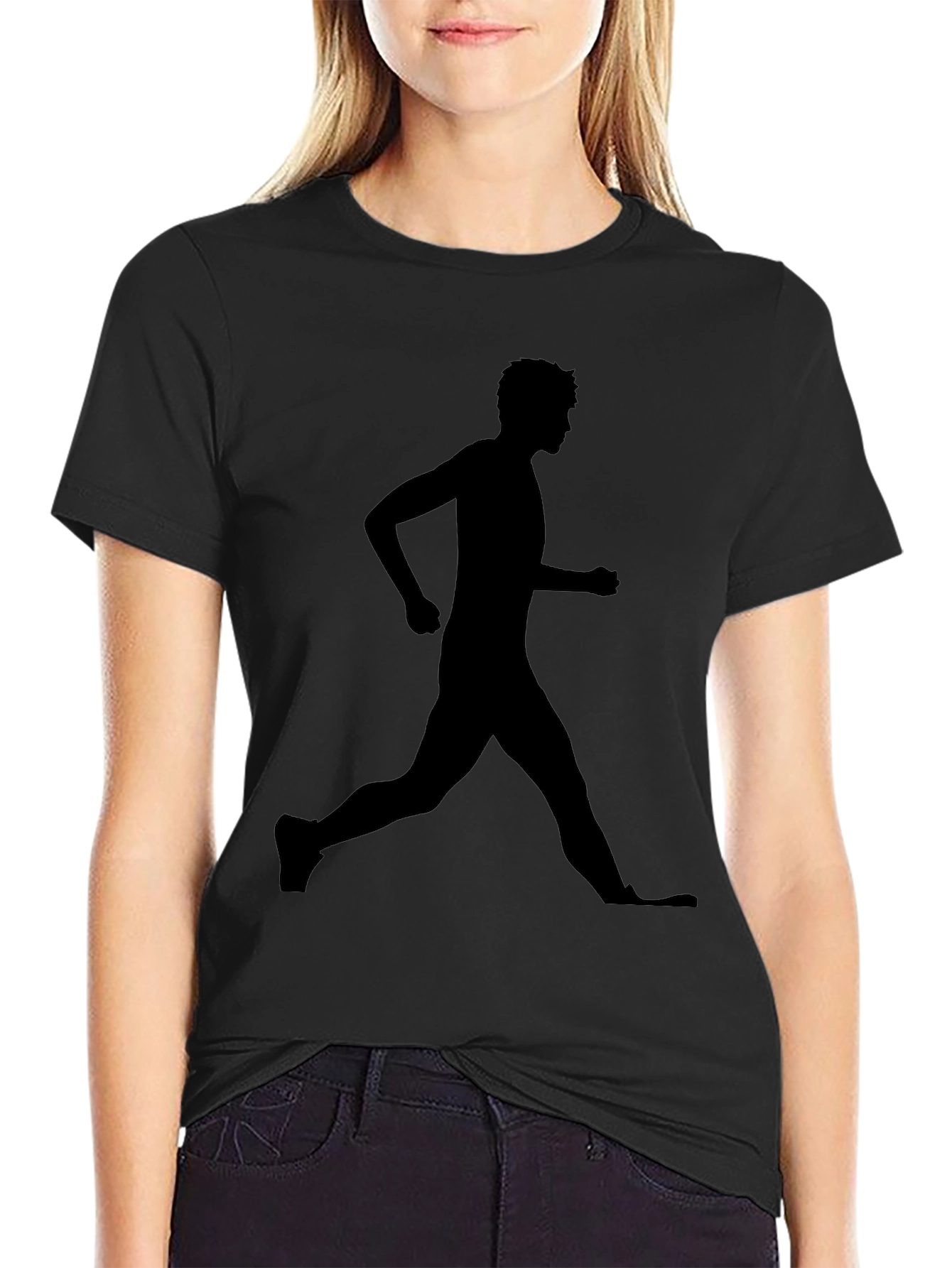 Silhouette Runner Graphic T-Shirt - Black
