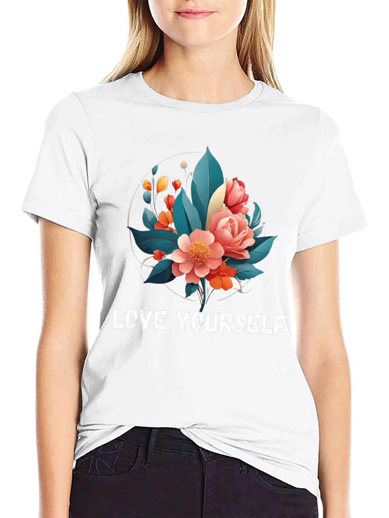 Floral Love Yourself Graphic T-Shirt
