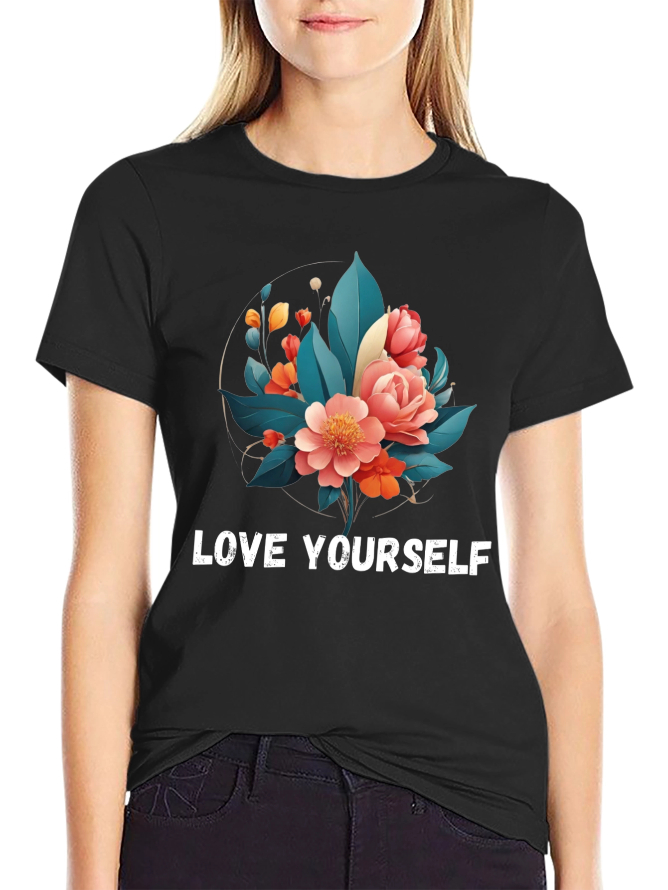 Floral Love Yourself Graphic T-Shirt
