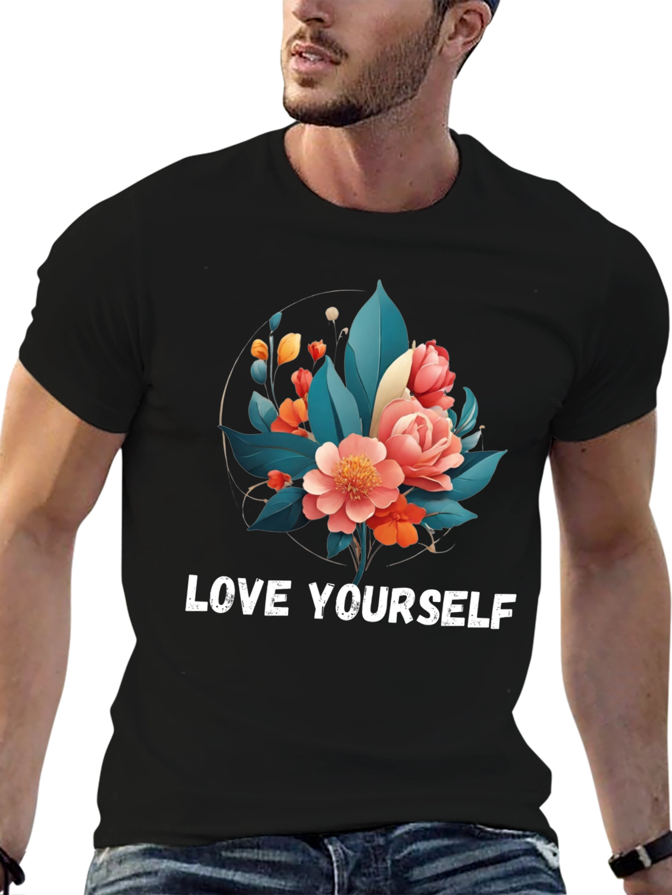 Floral Love Yourself Graphic T-Shirt