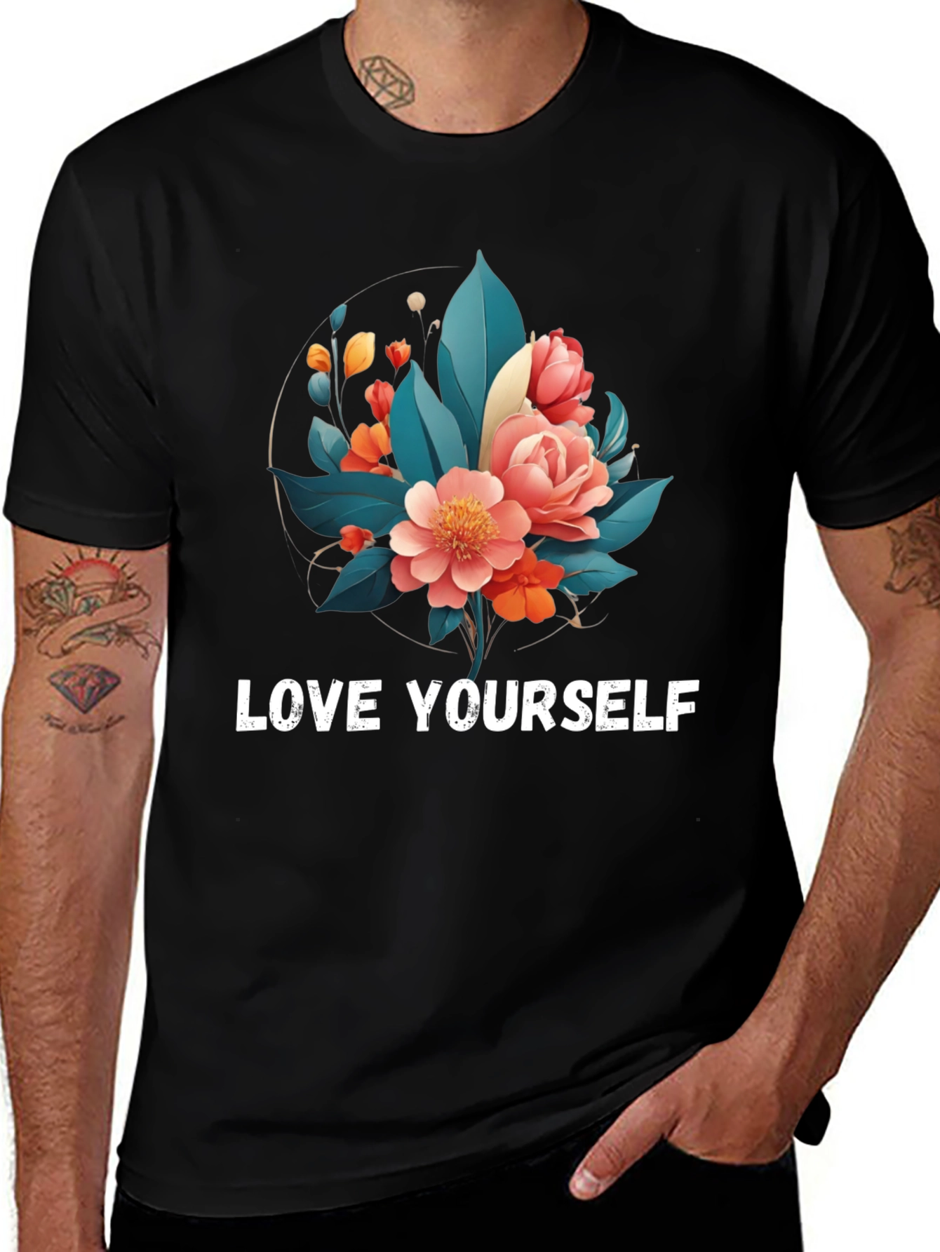 Floral Love Yourself Graphic T-Shirt