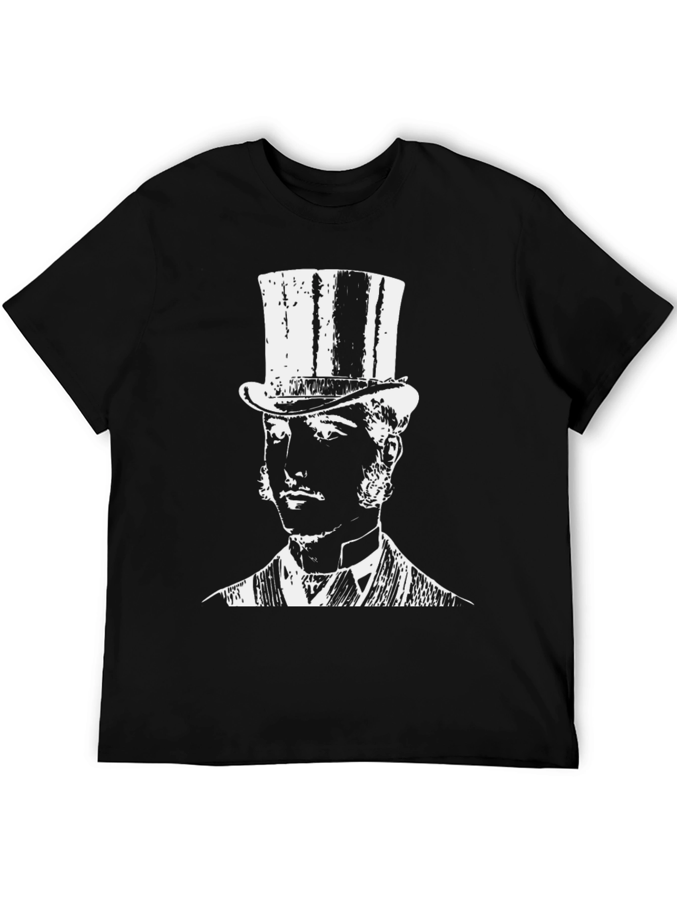 Top Hat Gentleman Graphic Tee - Black
