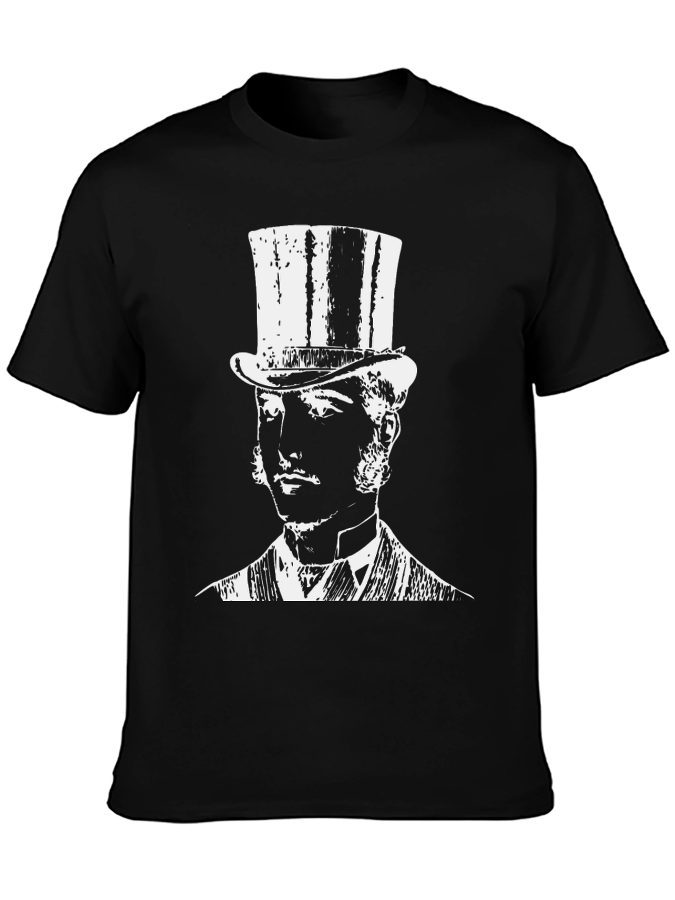 Top Hat Gentleman Graphic Tee - Black