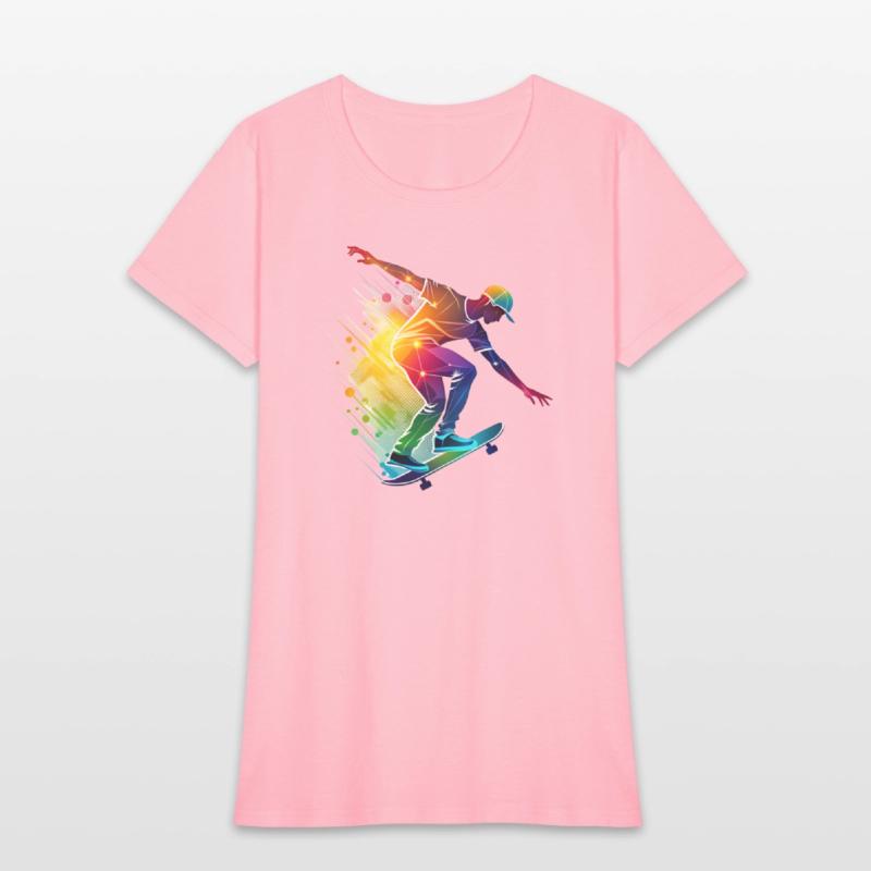 Design of a skater in action. of a colorful skater